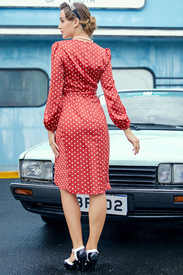 Bourgogne Polka prikker Afslappet Kjole